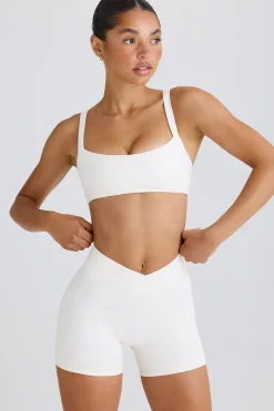 Oh Polly Matching Sets | Shorts^Soft Active Crossover Mini Shorts in White