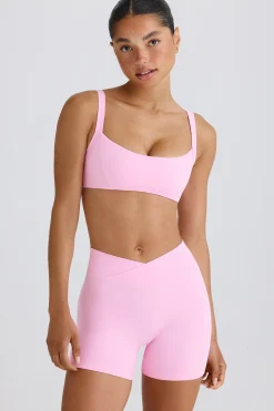 Oh Polly Matching Sets^Soft Active Crossover Mini Shorts in Bubblegum Pink BubblegumPink