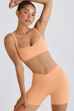 Oh Polly Matching Sets | Shorts^Soft Active Crossover Mini Shorts in Peach