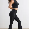 Oh Polly Matching Sets | Leggings^Soft Active Flared Trousers in Black