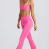 Oh Polly Matching Sets^Soft Active Foldover Flared Trousers in Bubblegum Pink BubblegumPink
