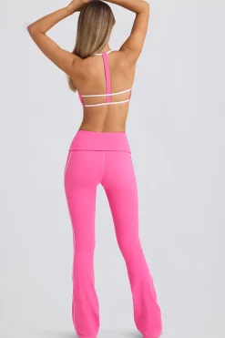 Oh Polly Matching Sets^Soft Active Foldover Flared Trousers in Bubblegum Pink BubblegumPink