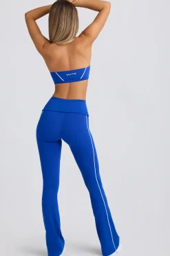 Oh Polly Matching Sets^Soft Active Foldover Flared Trousers in Cobalt Blue CobaltBlue