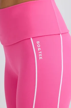 Oh Polly Matching Sets^Soft Active Foldover Flared Trousers in Bubblegum Pink BubblegumPink