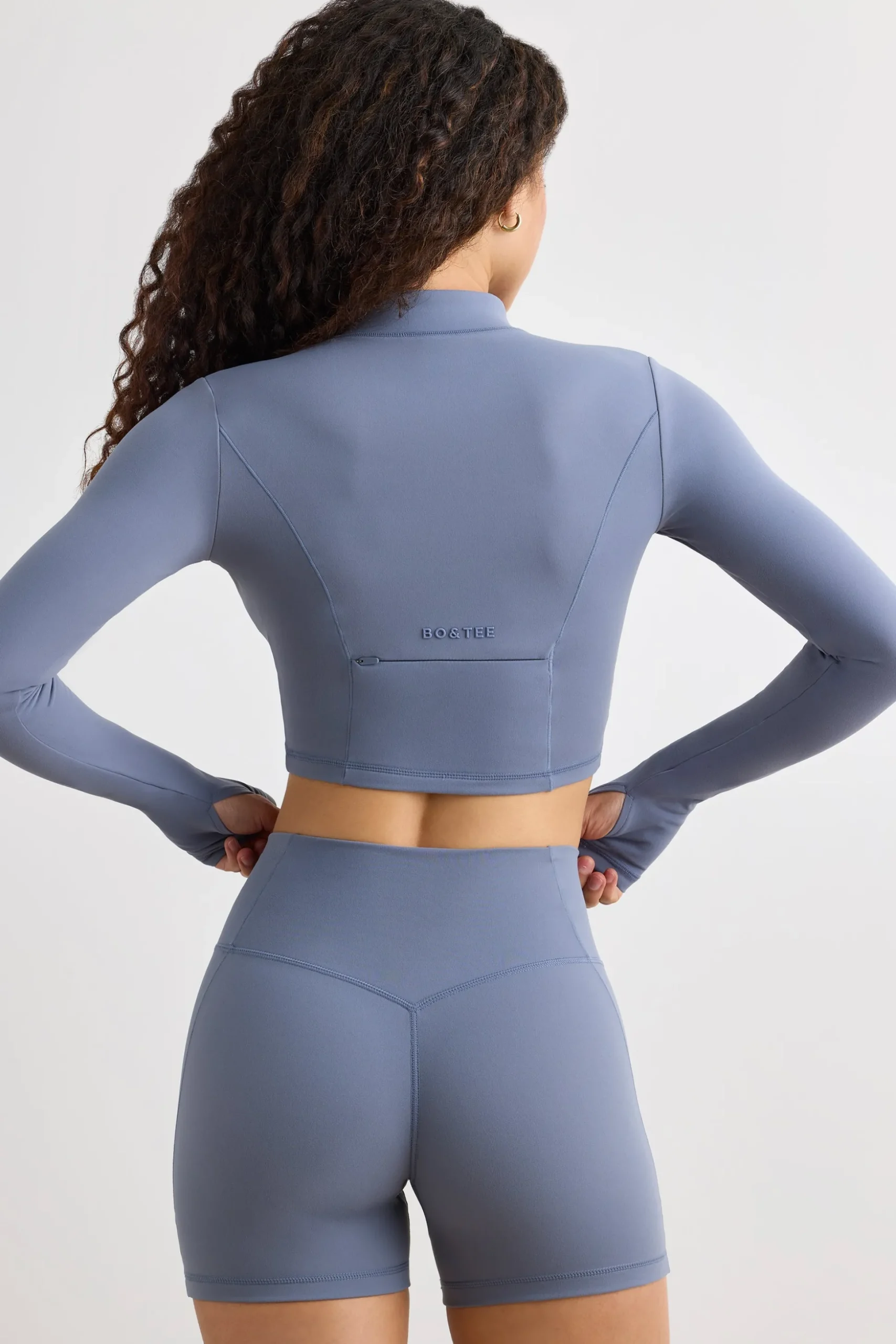 Oh Polly Women'S Clothing Sale - $65 And Under | Women'S Clothing Sale - $40 And Under^Soft Active Half Zip Crop Top in Slate Grey SlateGrey