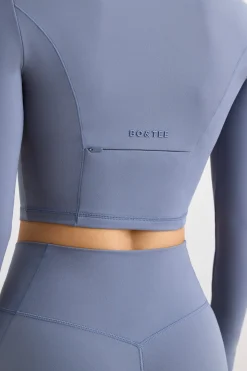 Oh Polly Women'S Clothing Sale - $65 And Under | Women'S Clothing Sale - $40 And Under^Soft Active Half Zip Crop Top in Slate Grey SlateGrey