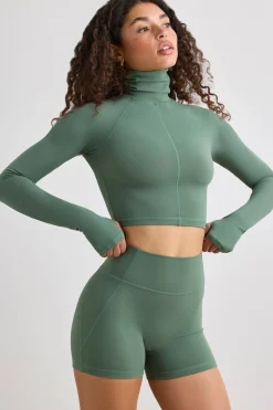 Oh Polly Women'S Clothing Sale - $65 And Under | Women'S Clothing Sale - $40 And Under^Soft Active High Waist Mini Shorts in Khaki