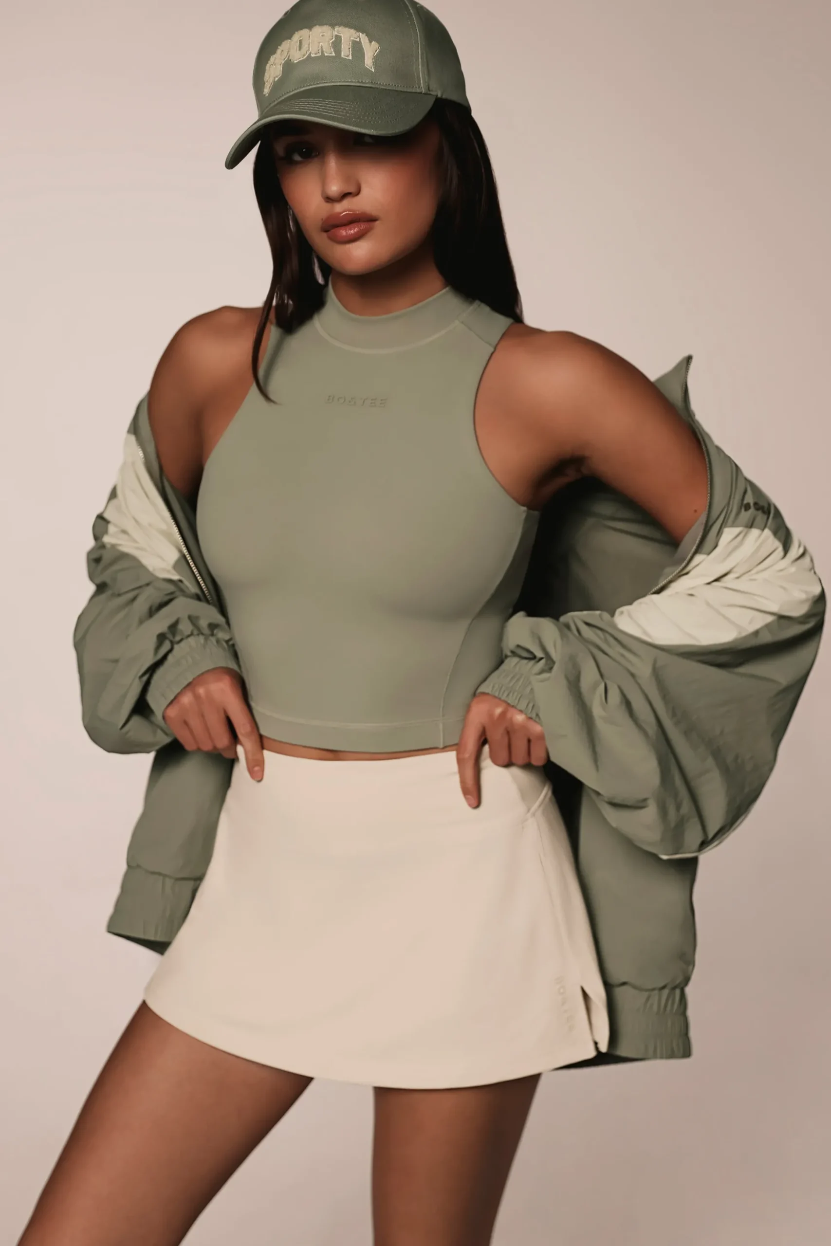 Oh Polly Matching Sets | Tops^Soft Active High-Neck Tank Top in Mineral