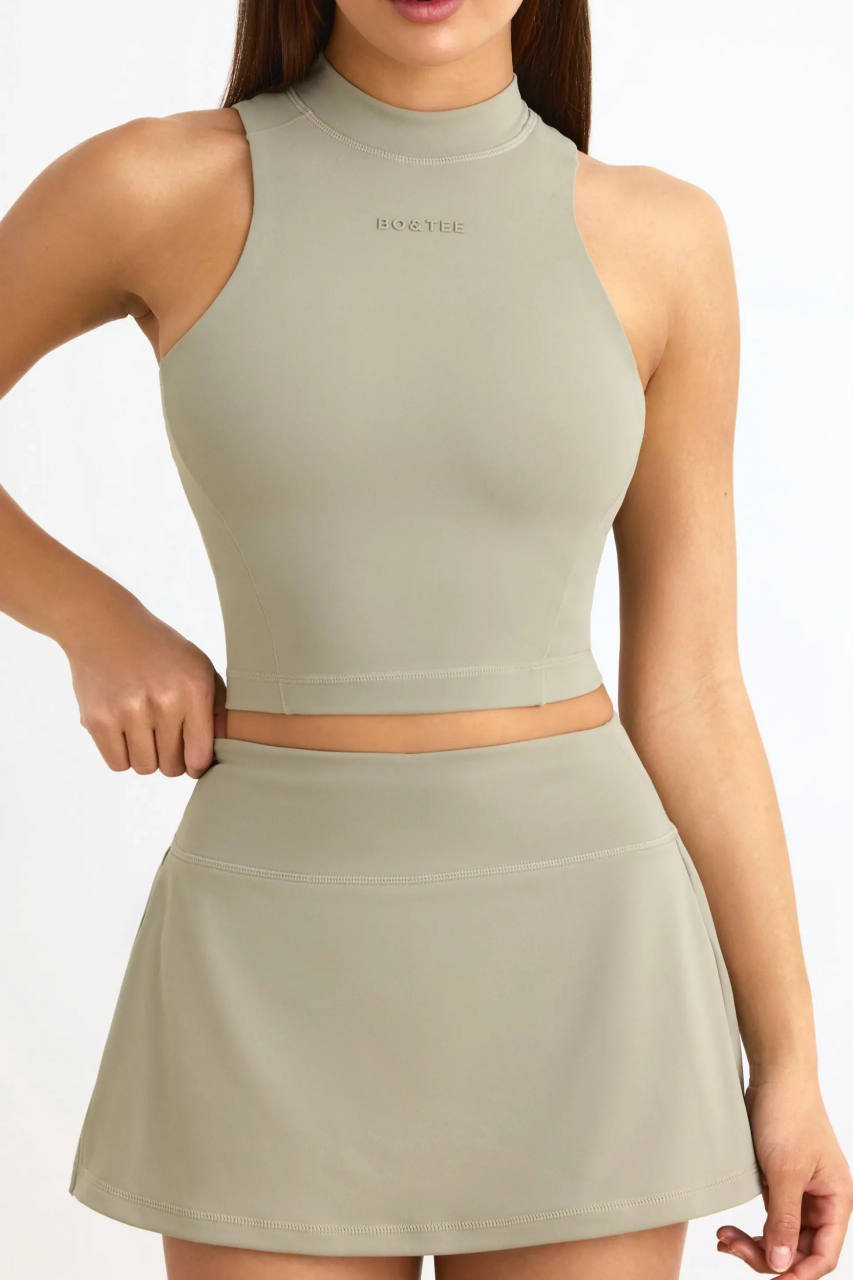 Oh Polly Matching Sets | Tops^Soft Active High-Neck Tank Top in Mineral