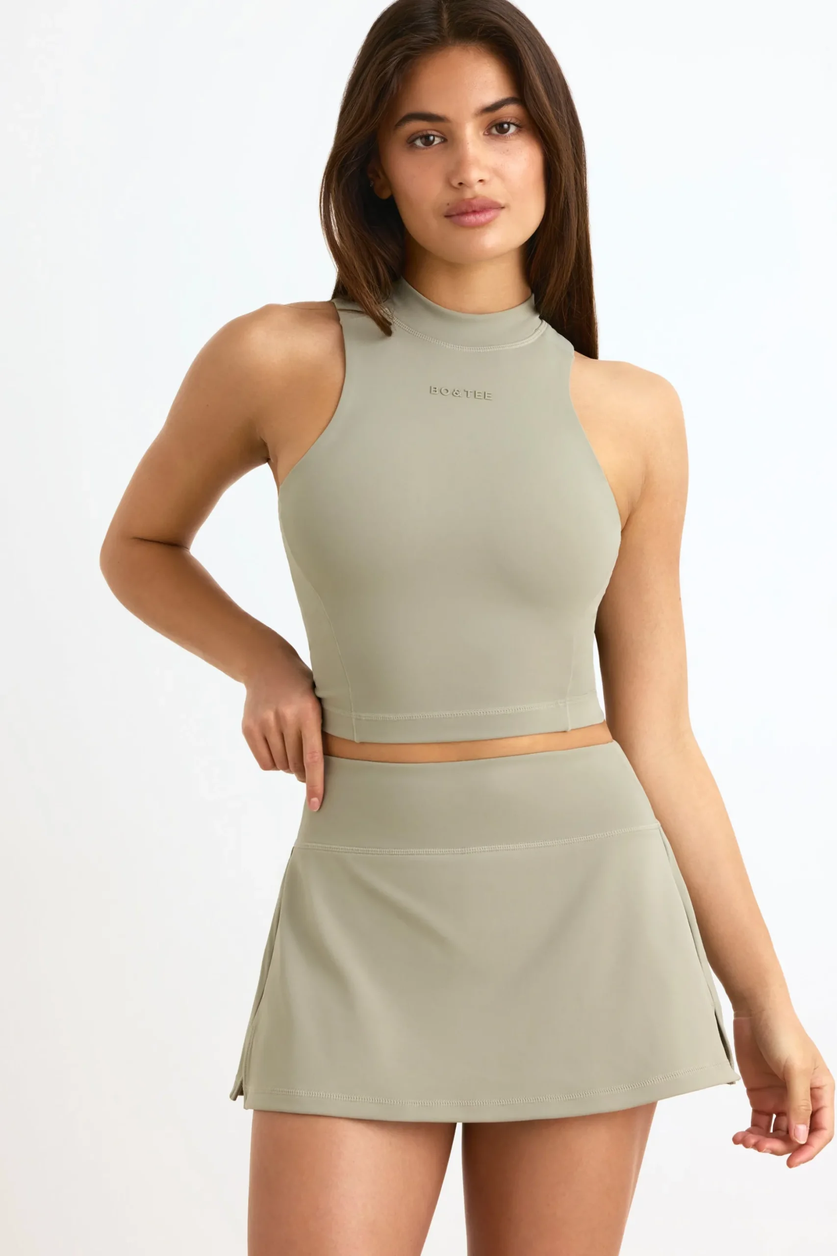 Oh Polly Matching Sets | Tops^Soft Active High-Neck Tank Top in Mineral