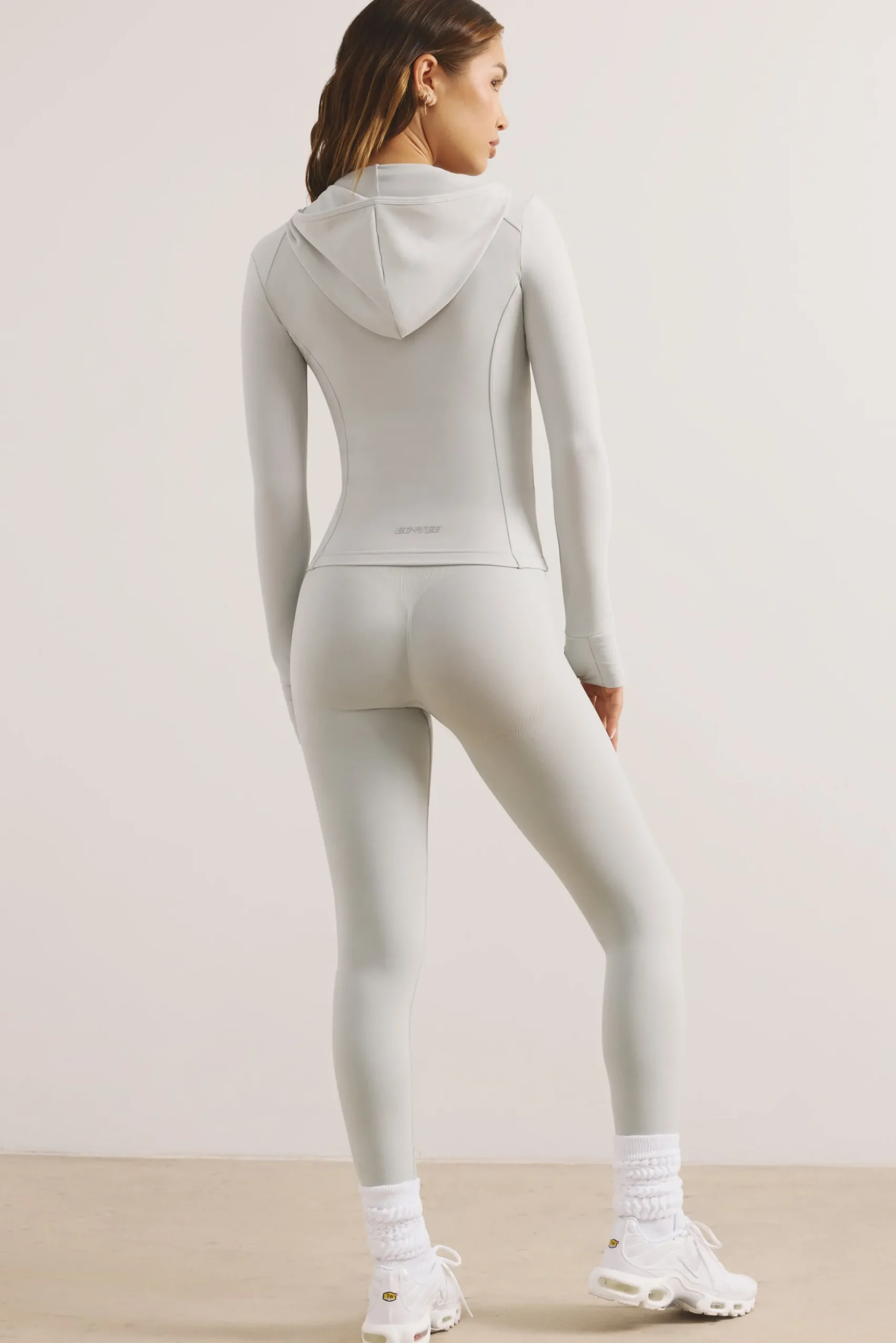 Oh Polly Matching Sets^Soft Active Hooded Zip Up Jacket in Light Grey LightGrey
