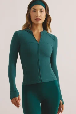 Oh Polly Matching Sets^Soft Active Hooded Zip Up Jacket in Jade Green JadeGreen