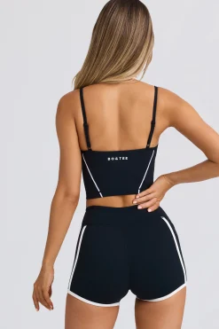 Oh Polly Matching Sets | Tops^Soft Active Layered Cropped Tank Top in Black