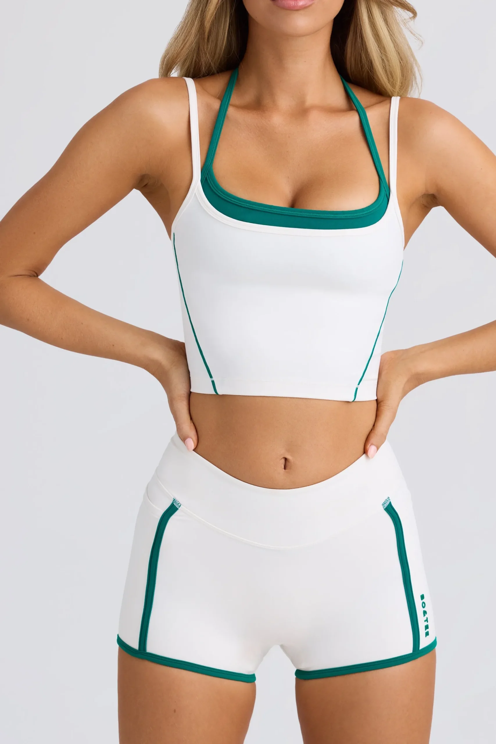 Oh Polly Matching Sets | Tops^Soft Active Layered Cropped Tank Top in White