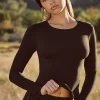 Oh Polly Tops^Soft Active Long Sleeve Top in Black