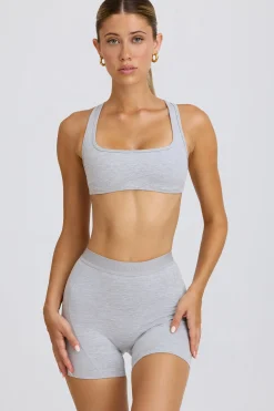 Oh Polly Matching Sets | Shorts^Soft Active Mini Shorts in Grey Marl GreyMarl