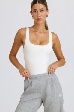 Oh Polly Matching Sets | Tops^Soft Active Open-Back Bodysuit in White
