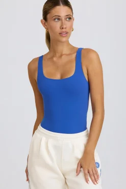 Oh Polly Matching Sets | Tops^Soft Active Open-Back Bodysuit in Cobalt