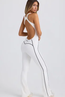 Oh Polly Unitards | Jumpsuits & Unitards^Soft Active Open-Back Jumpsuit in White