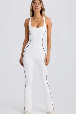 Oh Polly Unitards | Jumpsuits & Unitards^Soft Active Open-Back Jumpsuit in White