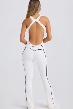 Oh Polly Unitards | Jumpsuits & Unitards^Soft Active Open-Back Jumpsuit in White