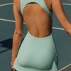 Oh Polly Skorts & Dresses^Soft Active Open-Back Tennis Dress in Aqua