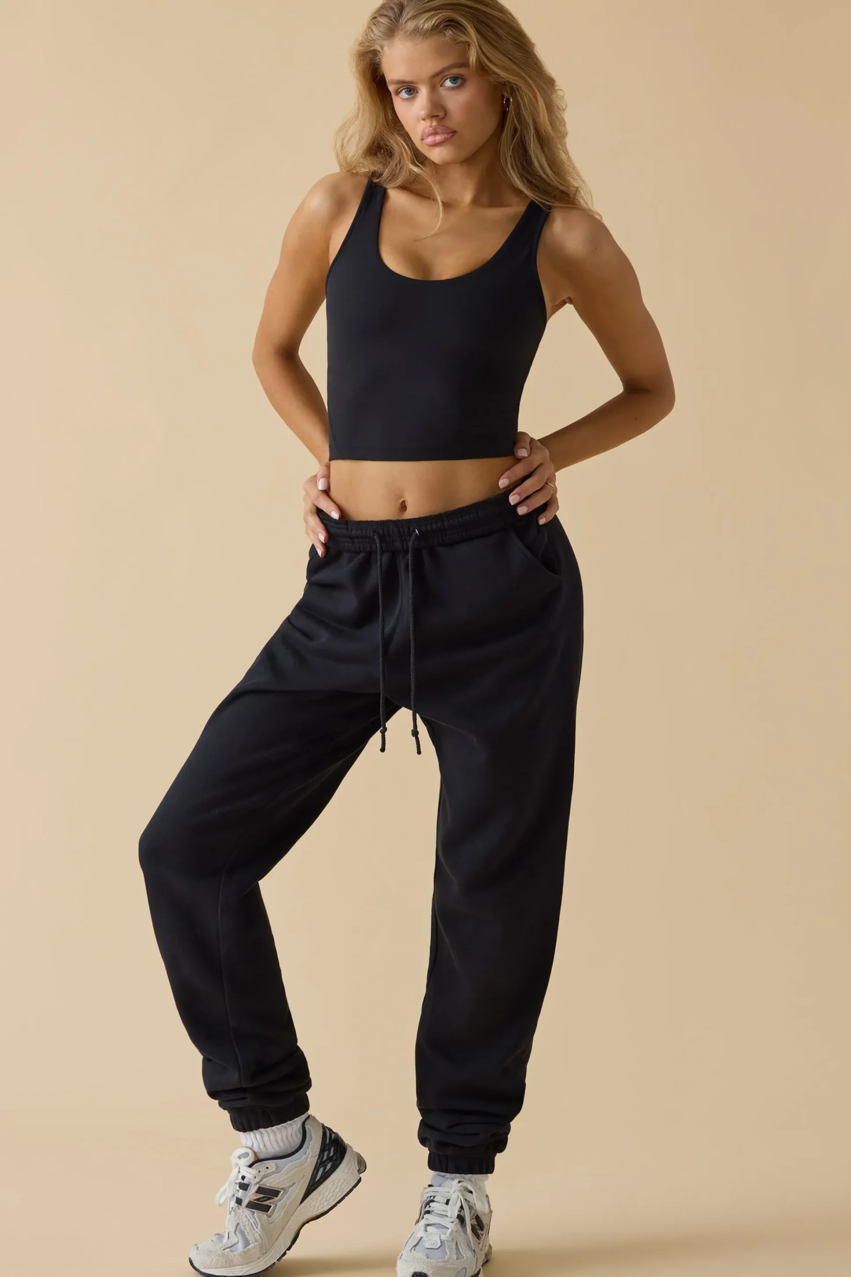 Oh Polly Tops^Soft Active Tank Top in Black