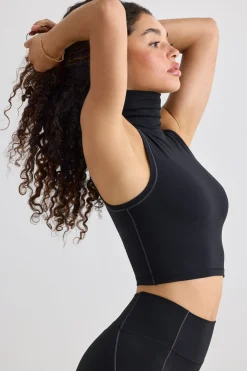 Oh Polly Women'S Clothing Sale - $65 And Under | Women'S Clothing Sale - $40 And Under^Soft Active Turtleneck Tank Top in Black