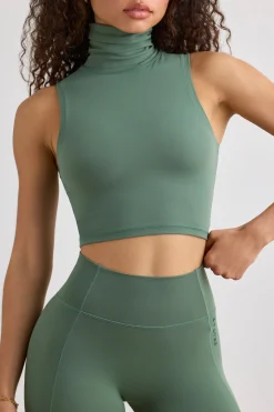 Oh Polly Women'S Clothing Sale - $65 And Under | Women'S Clothing Sale - $40 And Under^Soft Active Turtleneck Tank Top in Khaki