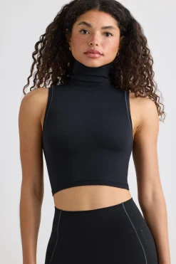 Oh Polly Women'S Clothing Sale - $65 And Under | Women'S Clothing Sale - $40 And Under^Soft Active Turtleneck Tank Top in Black