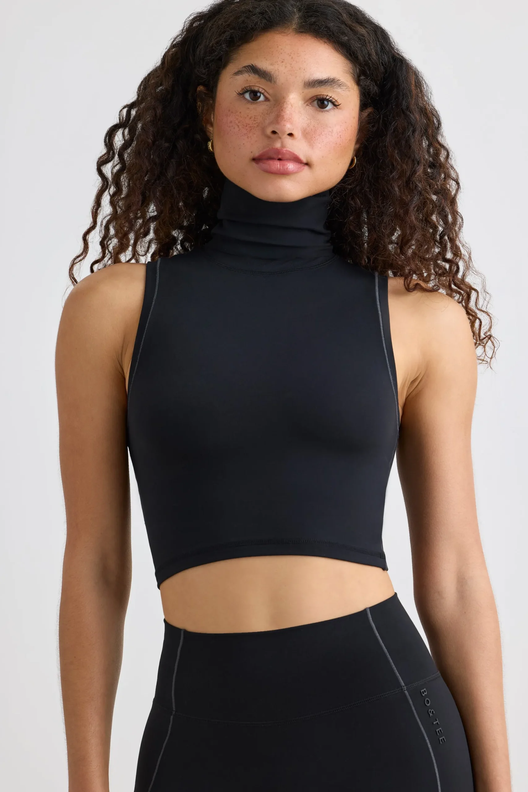 Oh Polly Women'S Clothing Sale - $65 And Under | Women'S Clothing Sale - $40 And Under^Soft Active Turtleneck Tank Top in Black