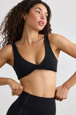 Oh Polly Matching Sets | Sports Bras^Soft Active V-Neck Sports Bra in Black