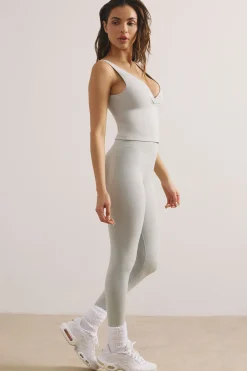 Oh Polly Tops^Soft Active V-Neck Tank Top in Light Grey LightGrey
