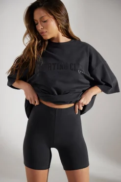 Oh Polly Women'S Clothing Sale - $65 And Under | Women'S Clothing Sale - $40 And Under^Soft Cotton Biker Shorts in Washed Black WashedBlack