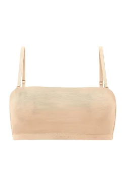 Oh Polly Lounge & Intimates | Bride To Be^Soft Mesh Bandeau Bra in Beige