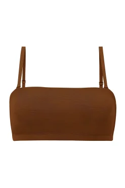 Oh Polly Lounge & Intimates | Bride To Be^Soft Mesh Bandeau Bra in Chestnut