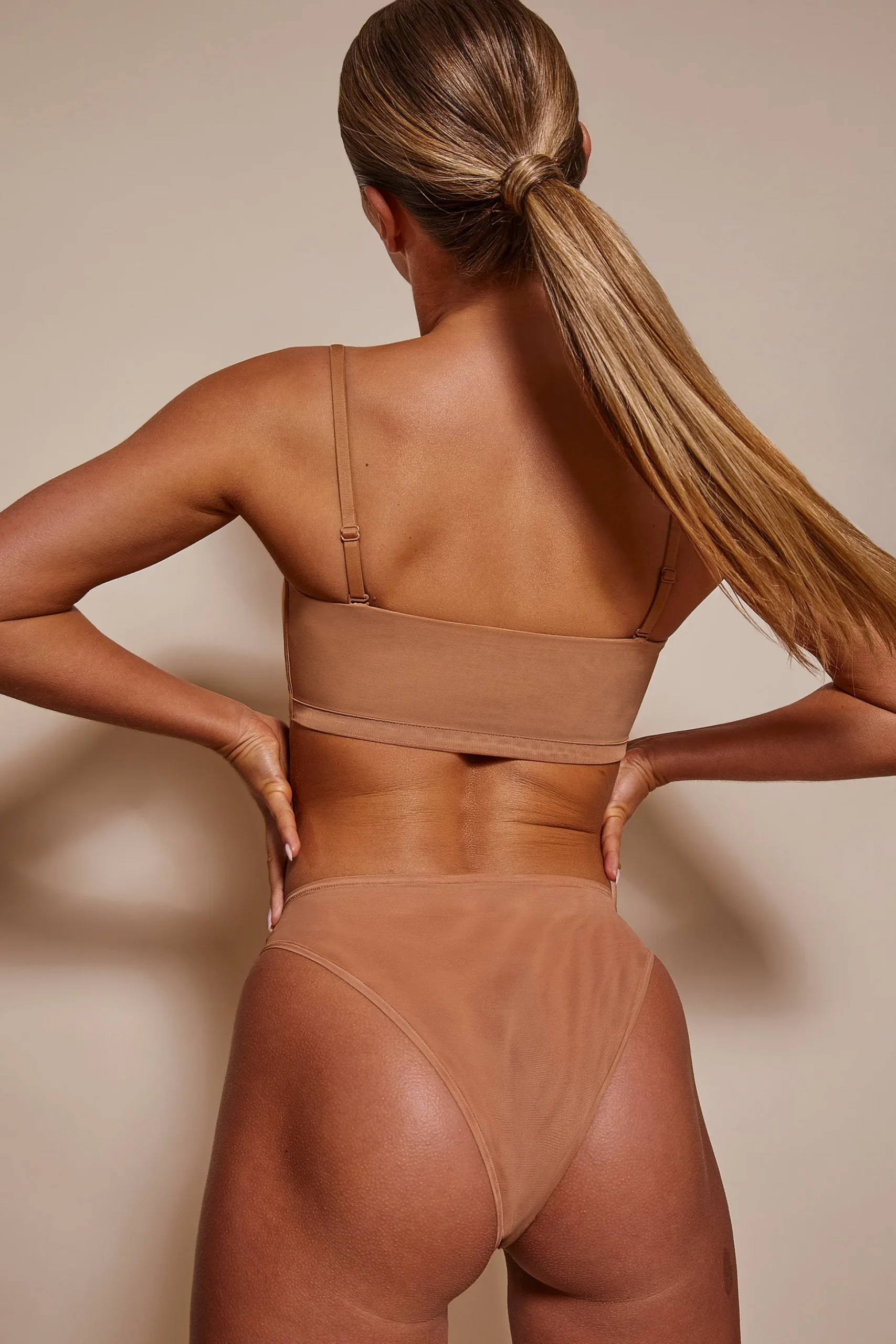 Oh Polly Lounge & Intimates | Bride To Be^Soft Mesh Bandeau Bra in Honey