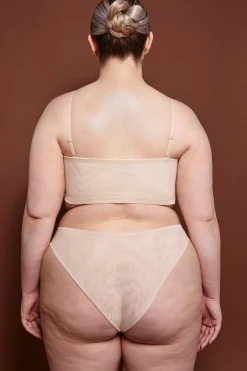 Oh Polly Lounge & Intimates | Bride To Be^Soft Mesh Bandeau Bra in Beige
