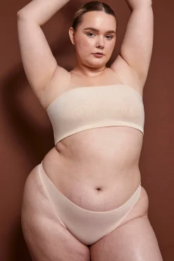 Oh Polly Lounge & Intimates | Bride To Be^Soft Mesh Bandeau Bra in Beige