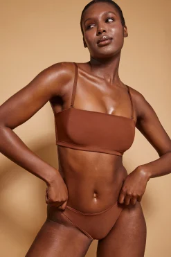 Oh Polly Lounge & Intimates | Bride To Be^Soft Mesh Bandeau Bra in Chestnut