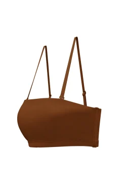 Oh Polly Lounge & Intimates | Bride To Be^Soft Mesh Bandeau Bra in Chestnut