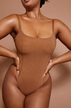 Oh Polly Lounge & Intimates | Bride To Be^Soft Mesh Bodysuit in Almond