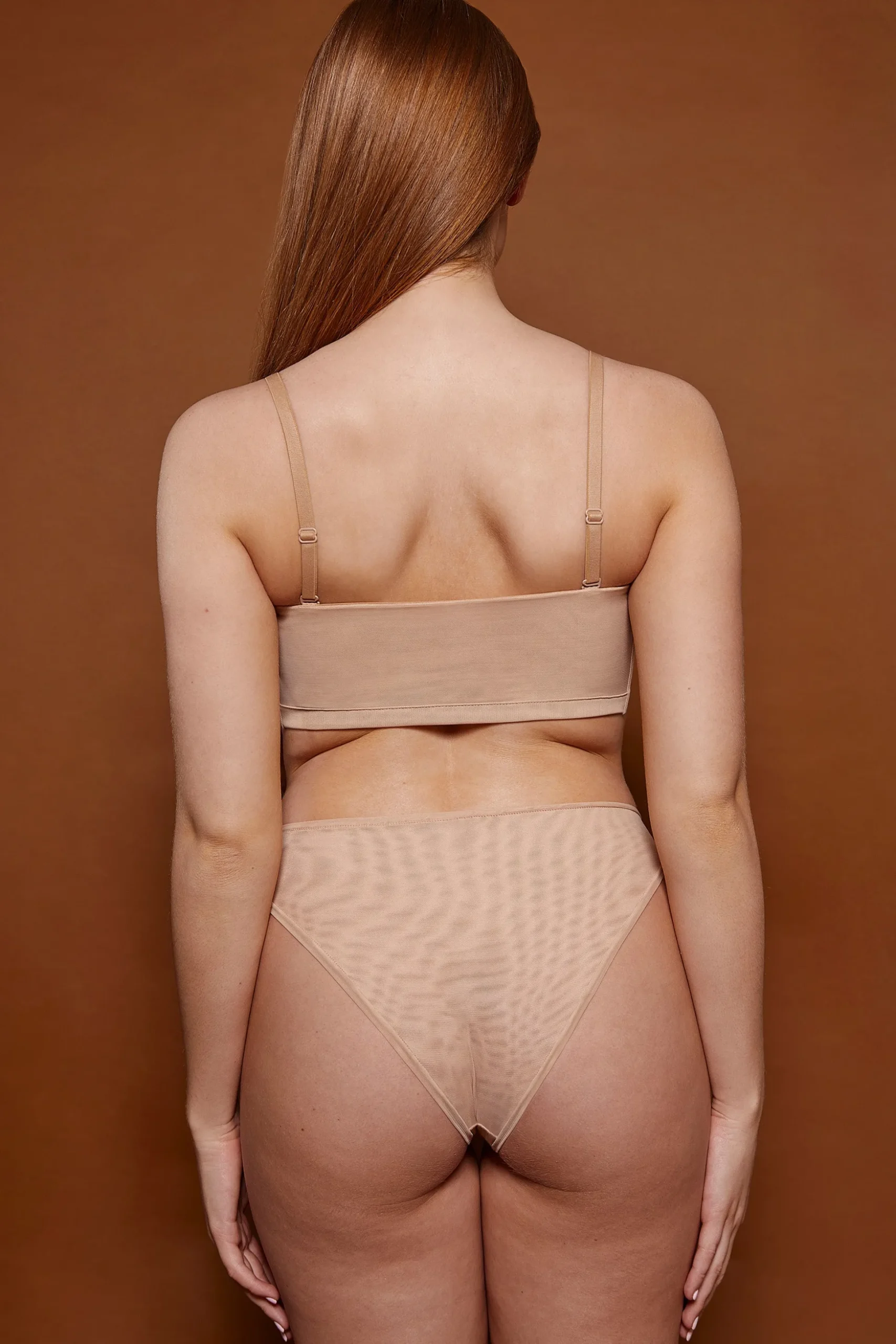 Oh Polly Lounge & Intimates | Bride To Be^Soft Mesh Brief in Warm Peach WarmPeach