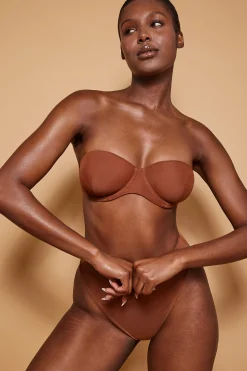 Oh Polly Lounge & Intimates | Bride To Be^Soft Mesh High Waisted Knicker in Chestnut