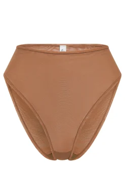 Oh Polly Lounge & Intimates | Bride To Be^Soft Mesh High Waisted Knicker in Honey