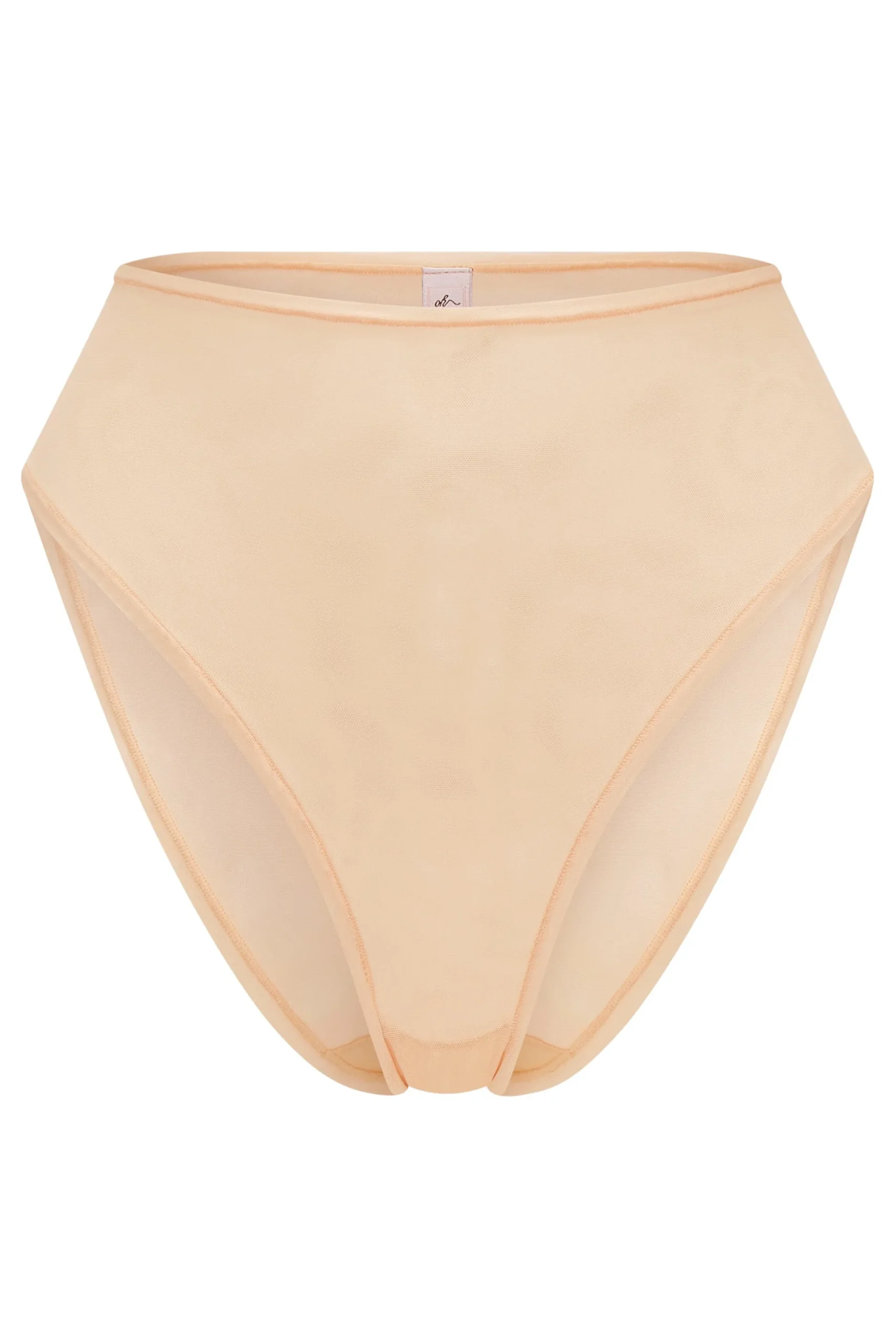 Oh Polly Lounge & Intimates | Bride To Be^Soft Mesh High Waisted Knicker in Beige