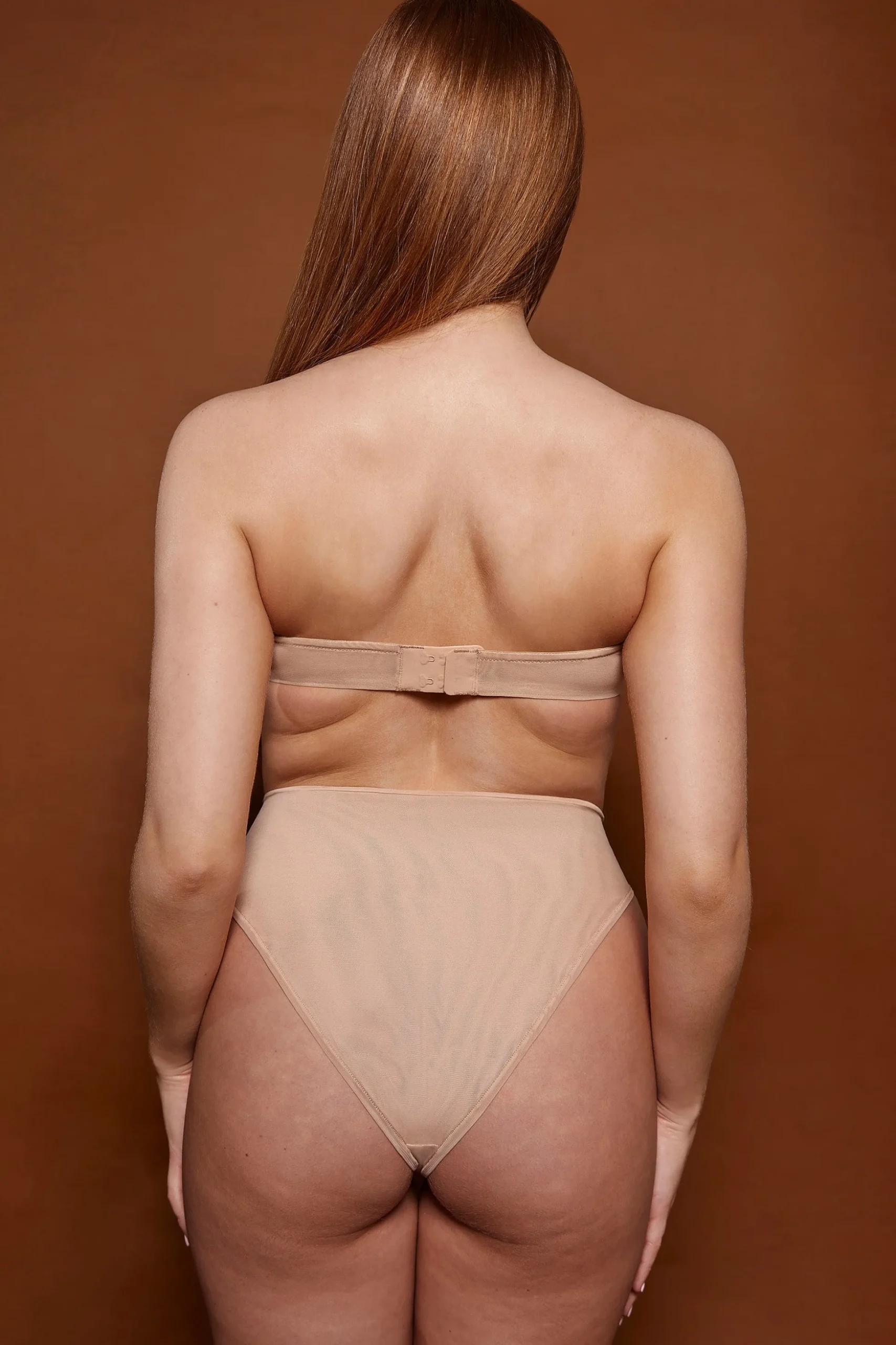 Oh Polly Lounge & Intimates | Bride To Be^Soft Mesh High Waisted Knicker in Warm Peach WarmPeach