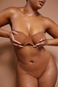 Oh Polly Lounge & Intimates | Bride To Be^Soft Mesh High Waisted Knicker in Almond
