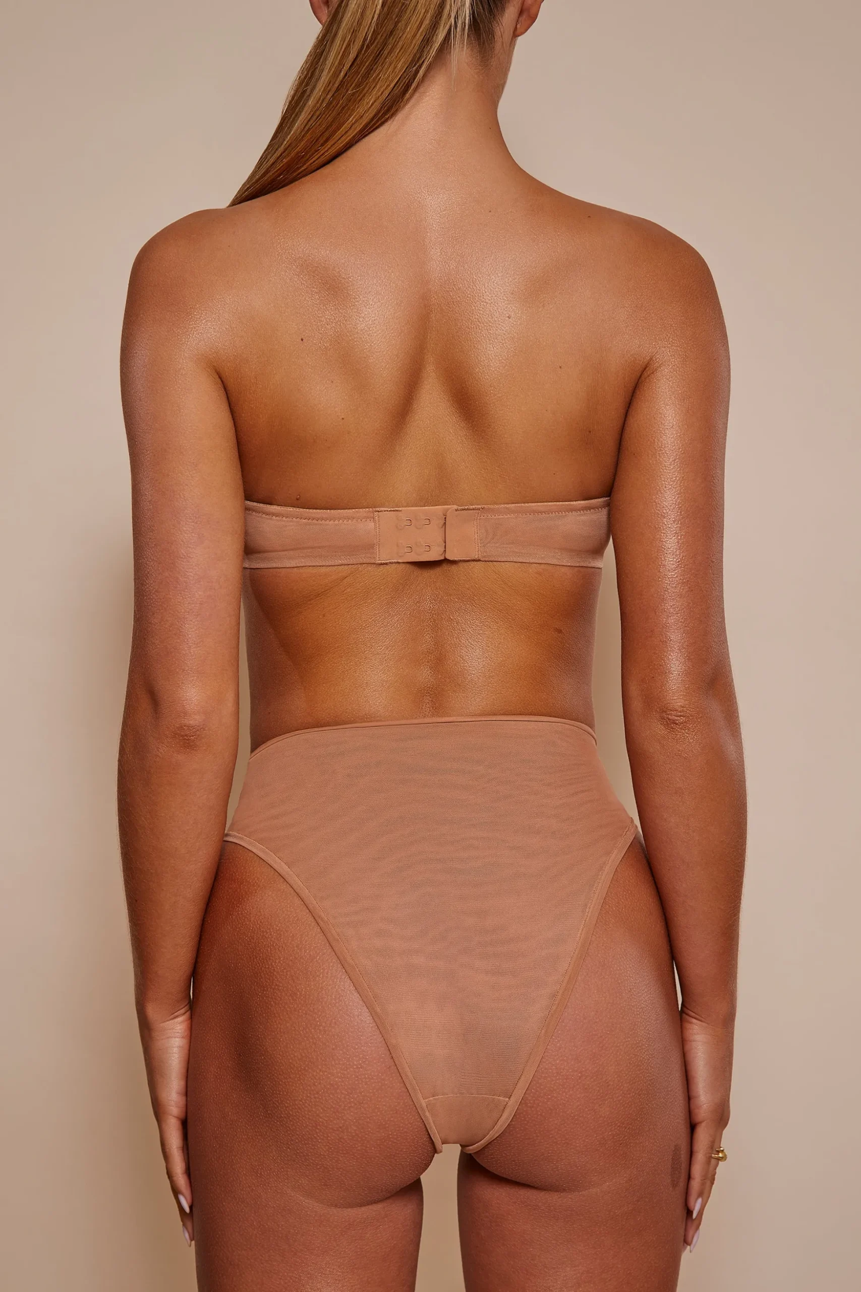 Oh Polly Lounge & Intimates | Bride To Be^Soft Mesh High Waisted Knicker in Honey