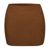 Oh Polly Lounge & Intimates | Bra Solutions^Soft Mesh Low-Rise Micro Mini Slip Skirt in Chestnut
